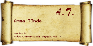 Amma Tünde névjegykártya